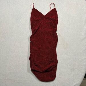 SHEIN Draped Neck Glitter Bodycon Dress